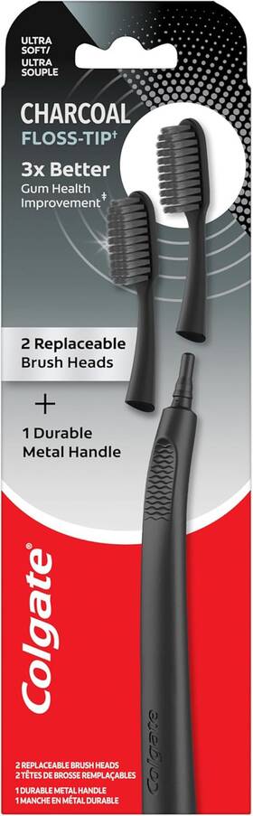 61028023 -palmolive Keep Charcoal Replaceable Head Toothbrush Starter Kit 2 Brush Heads