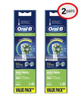 0rai B 744110218466 2 Pairs Of 4 Pack Oralb Cross Action Electric Toothbrush Replacement Brush Head