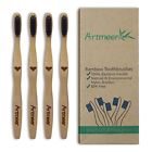 611040066576 Artmeer Bamboo Toothbrush Soft Charcoal Infused Bristles Bpa