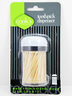 740985882436 Cooks Kitchen Natural Wood Disposable Toothpicks With Dispenser
