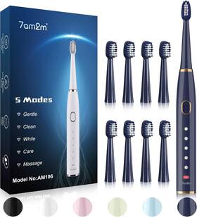 Us-am106 7am2m Us-am106- Sonic Electric Toothbrush For Adults And Kids- High Power Navy