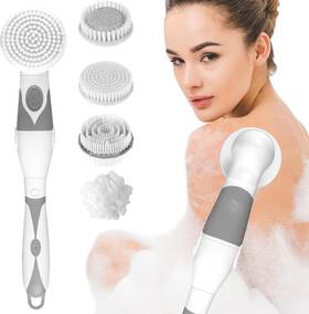 Abizarch 445049739727 Electric Body Brush Back With 4 Replacement Heads Battery Operated B