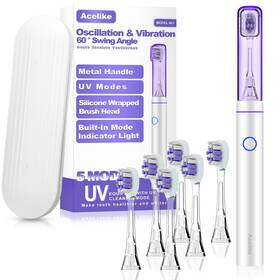 Acelike 658370876314 Metal Electric Toothbrush With Uv Mode Vibration 1 Count Pack Of Sliver
