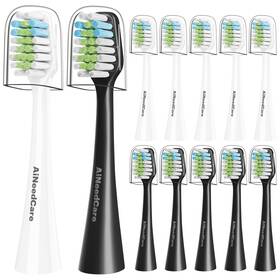 Us-0513-aq-12p Aineedcare 12 Pack Toothbrush Replacement Heads Only 1 Count Of White Black