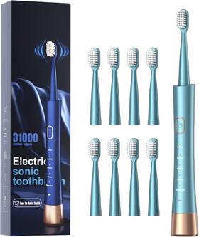 Ajelu 791126915506 Usb Rechargeable Sonic Electric Toothbrush For Adults Powered Motor Green