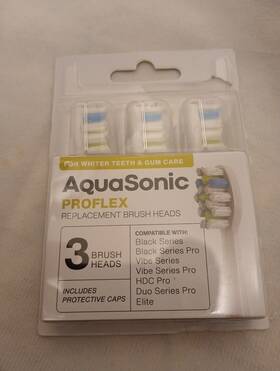 Aquasonic 810016710097 New Proflex Brush Head Replacement 3-pack - 3 Count Pack Of 1 White