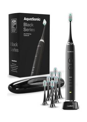 Aquasonic 810016710127 Black Series Ultra Whitening Toothbrush Ada Accepted Electric