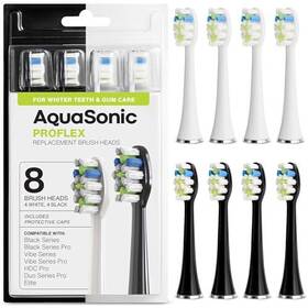 Aquasonic 810016711919 Duo Pro 8-pack Replacement Brush Heads - Upgraded Proflex For Imp