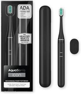 Aquasonic 810016716860 Icon Ada-accepted Rechargeable Toothbrush 1 Count Pack Of Onyx