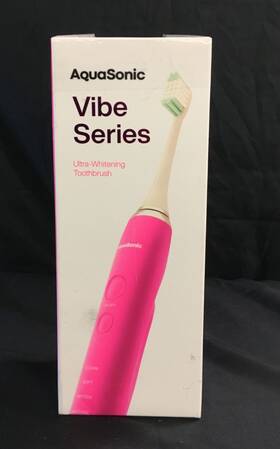 Aquasonic 810016719076 Vibe Series Ultra Whitening Toothbrush Pink