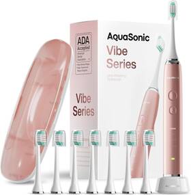 Vk-ux1h-zru8 Aquasonic Vibe Series Ultra-whitening Toothbrush Ada Satin Rose Gold