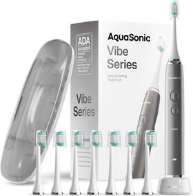 Vk-ux1h-zru9 Aquasonic Vibe Series Ultra-whitening Toothbrush Ada Charcoal Metallic