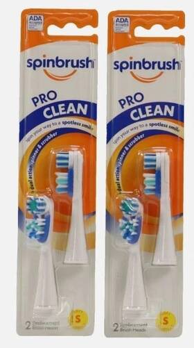 Arm & Hammer 445020071051 Pro Clean Soft Bristles 2 Replacement Heads For Battery Powered Toothbrush