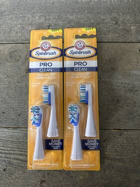 Sbbk-00080-11 Arm & Hammer 4 And Spinbrush Pro Clean Soft Replacement Brush Heads Genuine