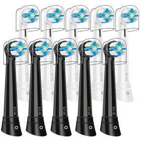 Qingjieioushei3-10hun Bamboopha Brush Heads With Medium Bristles Compatible 10 Count Pack Of 1 White Black