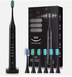 Bluelk 768447146469 Electric Toothbrush For Adults And Kids - Sonic With Black