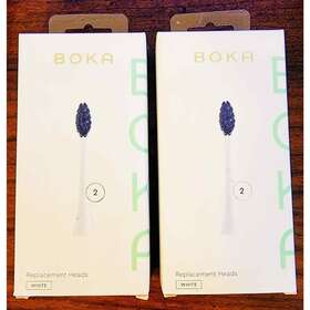 Boka 867079000313 4 Pack Electric Toothbrush Replacement Heads Charcoal Activated White New