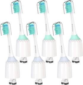 700106 Bovvsle Replacement Toothbrush Heads For 1 Count Pack Of 6 Green And Blue