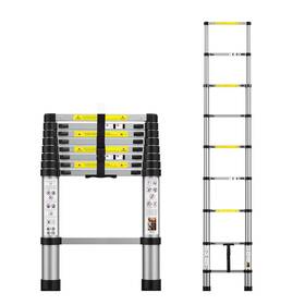 Boweiti Tel-085 Telescoping Extension Ladder 8.5ft Aluminum Telescopic 8.5 Ft Silver