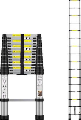 Ymj0104 Boweiti Telescoping Extension Ladder 15.5ft Aluminum Telescopic 15.5 Ft Black