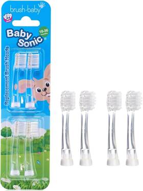 Brb085 Brush-baby Babysonic Replacement Heads 18-36 4 Count Pack Of 1 Clear
