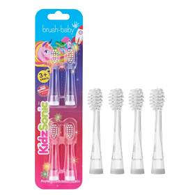 Brush-baby Brb093 Brush-baby - Kids Replacement Heads 4 Count Pack Of 1 Transparent
