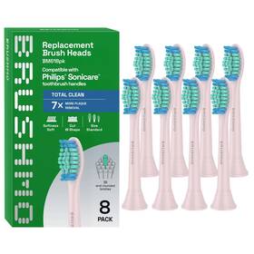 Brushmo 810155400408 Total Clean Replacement Toothbrush Heads 1 Count Pack Of 8 Pink