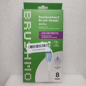 Brushmo Bm658w Toothbrush Heads White 8-pack Gum Care Sensitive Compatible With Phillips Sonicare