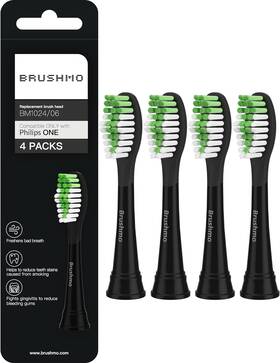 Hb1022 Brushmo Replacement Toothbrush Heads 1 Count Pack Of 4 Shadow Black