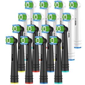 Bullnas Io05-v16 16 Pack Replacement Brush Heads Compatible Count Of 1 Black/white