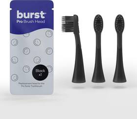 Burst 445014649617 Pro Sonic Electric Toothbrush Genuine Replacement Heads Black/3 Pack S