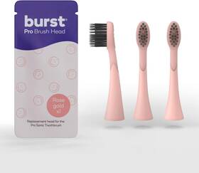 Burst 445034486490 Pro Sonic Electric Toothbrush Genuine Replacement Heads Rose Gold/3 Pack