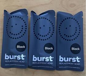 28162 Burst 50032 Toothbrush Heads Genuine Electric Replacement. 3pack Black