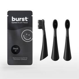 Burst 850057088151 Replacement Heads For Curve Sonic Electric Toothbrush 3 Pack/black