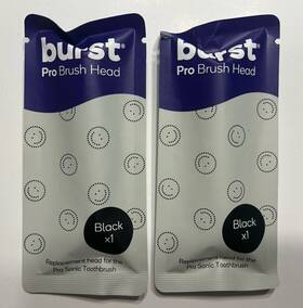 Burst 850057088397 2-pack Pro Brush Heads Fits Sonic Toothbrush Black
