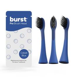 Burst 850057088496 Pro Sonic Electric Toothbrush Genuine Replacement Heads Cobalt Blue/3 P