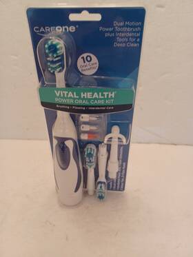 87137aa Careone Vitalhealth Dual-motion Battery Powered Toothbrush With Accessories New