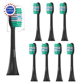 Aqbk-8 Cavzru Replacement Toothbrush Heads 8 Pack Compatible With Aquasonic Electric Black