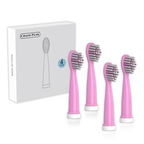 Chain Peak 424510669670 Kids Sonic Toothbrush Replacement Brush Heads Dark Pink 4 Pieces