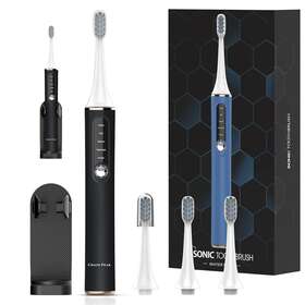 Ojv8950 Chain Peak Adults Sonic Electric Toothbrush Black 4 Heads Holder Package Might Vary