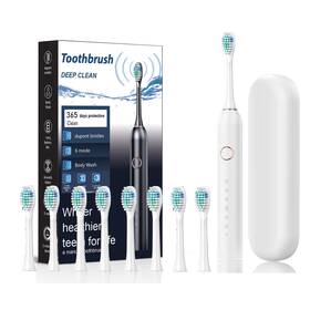 Chuanjin Gw-020 Sonic Electric Toothbrush With 8 Brush Heads For 1 Count Pack Of White