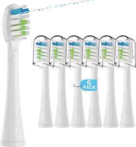 Clouddent 726084080638 6 Pack Replacement Brush Heads For Waterpik Sonic Fusion Flossing