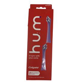 Colgate 035000980274 Hum Replacement Toothbrush Heads Purple 2 Pack