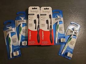 Colgate 035000996466 2x Keep Charcoal Toothbrush Starter Kits And 4 Listerine Access Flossers