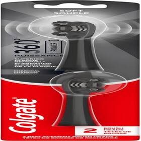 61012109 Colgate 360 Power Charcoal Replacement Toothbrush Heads Works With Any Batt
