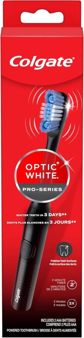 61019673 Colgate 360 Optic White Pro-series Battery Black 1 Count Pack Of