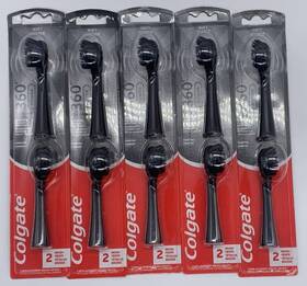 6458 Colgate 5pk 360 Charcoal 2 Replacement Brush Heads Soft Bristles