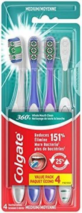 10035000687439 Colgate-palmolive Co 360 Adult Toothbrush Medium 4 Count