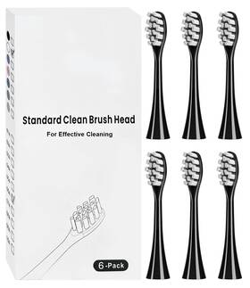 Copimy 10a-suri-sb06 6 Pack Replacement Brush Heads Compatible With Suri Electric Toothbrush Black