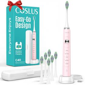 Dy-108pro Coslus C40 Sonic Electric Toothbrush For Kids And Adults 1 Count Pack Of Pink